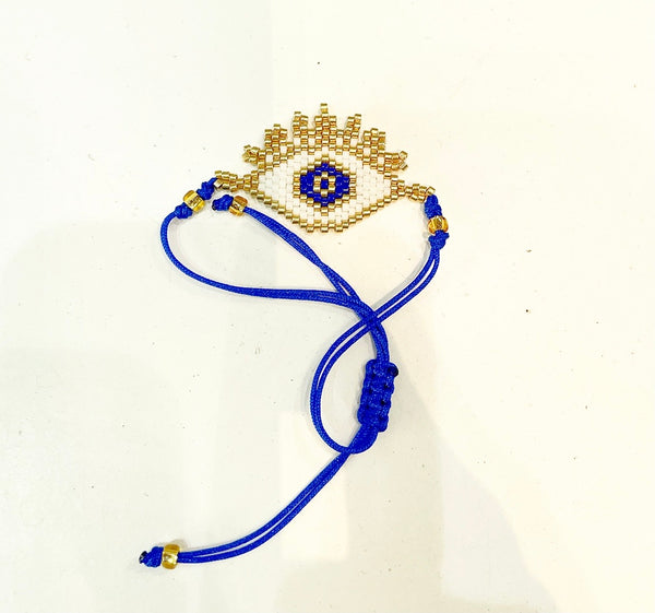 Bracciale cavigliera occhio perline vari colori