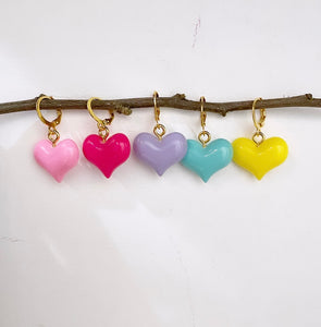 Mono orecchino cuore tridimensionale