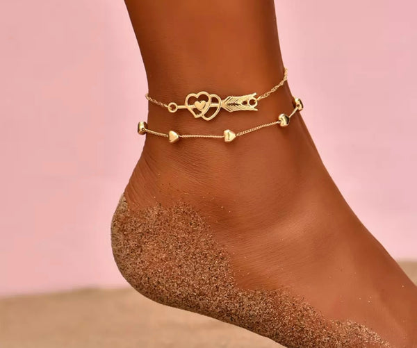 Cavigliera cuori tridimensionali