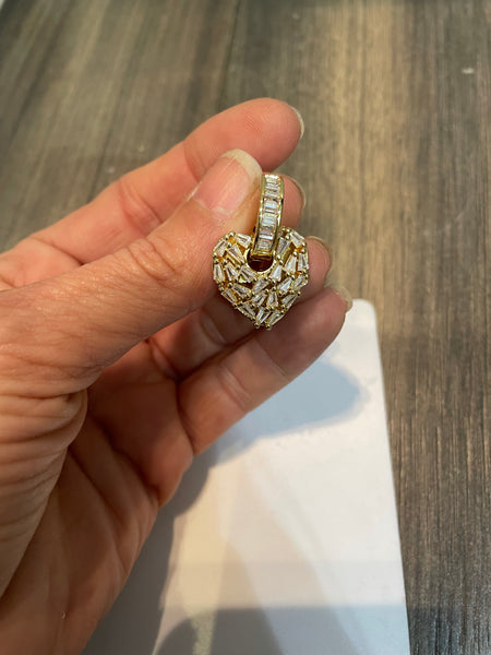 Mono orecchino cuore baquette cristallo