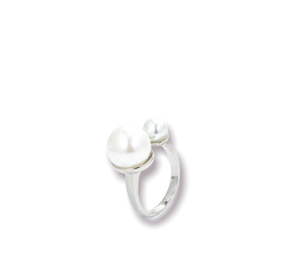 Anello regolabile doppia perla Double pearl
