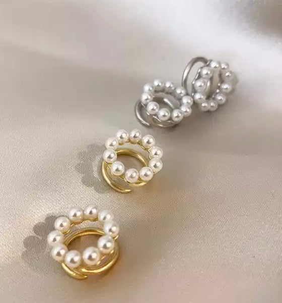 Mono earcuff  cerchio giro perle piccolo