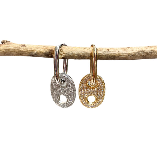 Mono orecchino Chain lattina diamantata