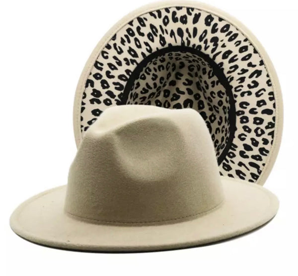 Cappello  Fedora Double face interno maculato vari colori con fascia accessorio estraibile