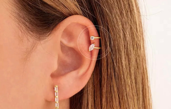 Mono earcuff argento 925 con crystal