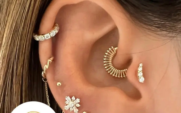 Mono orecchino daith piercing spike argento 925