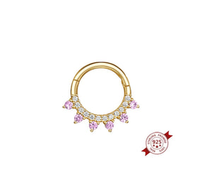 Mono orecchino daith piercing vari colori in argento 925