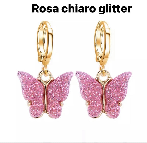Mono orecchino farfalla madreperla vari colori
