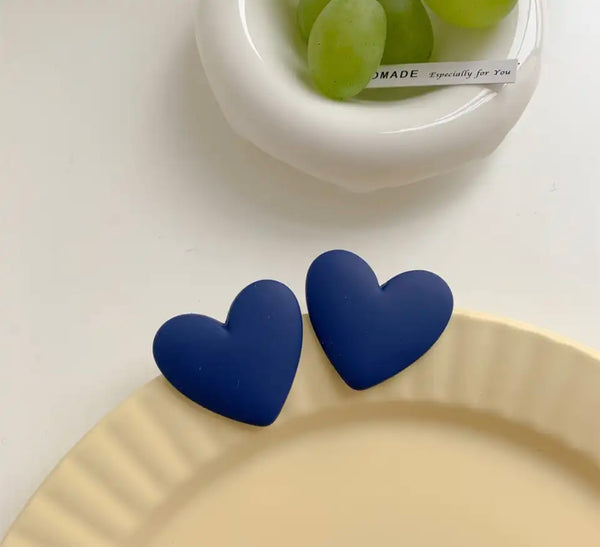 Coppia orecchini cuore resina argento 925