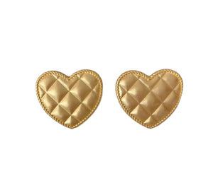 Coppia orecchini buttons cuore trapuntato