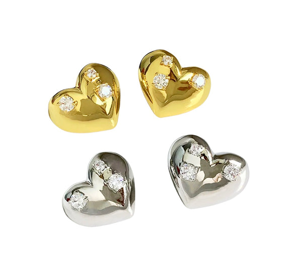 Coppia orecchini Bubbles argento 925 cuore Baloon crystal lobo