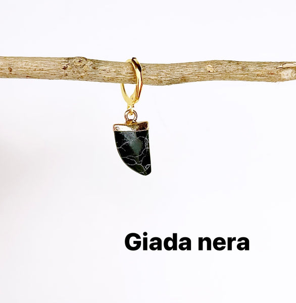 Mono orecchino dentino pietra vari colori