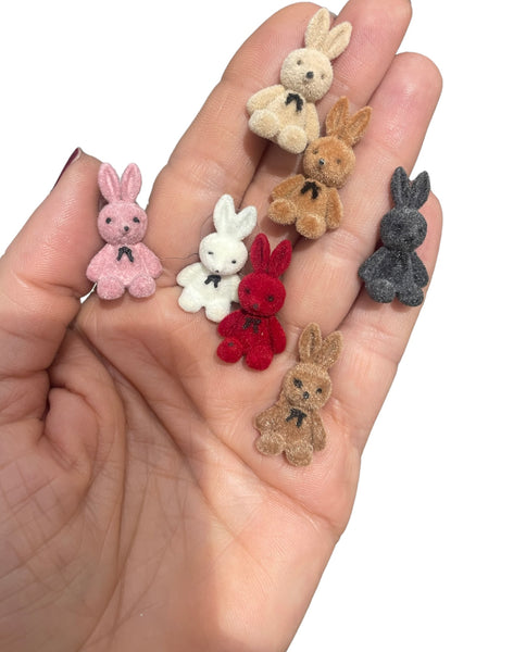 Mono orecchino coniglietto bunny teddy velluto vintage style vari colori