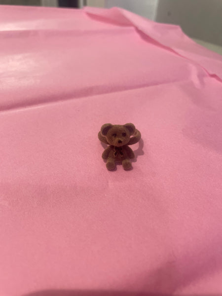 Anello regolabile  orsacchiotto teddy bear velluto vintage style