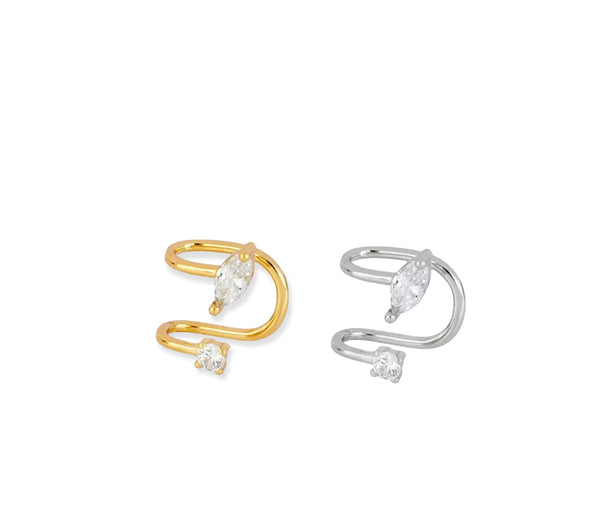 Mono earcuff argento 925 con crystal