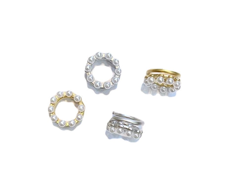 Mono earcuff  cerchio giro perle piccolo