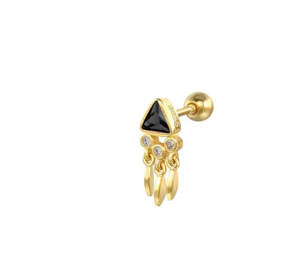 Mono orecchino piercing stud argento 925