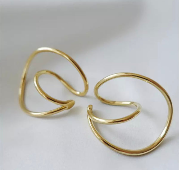 Mono earcuff Luna cerchio doppio orecchino senza buco
