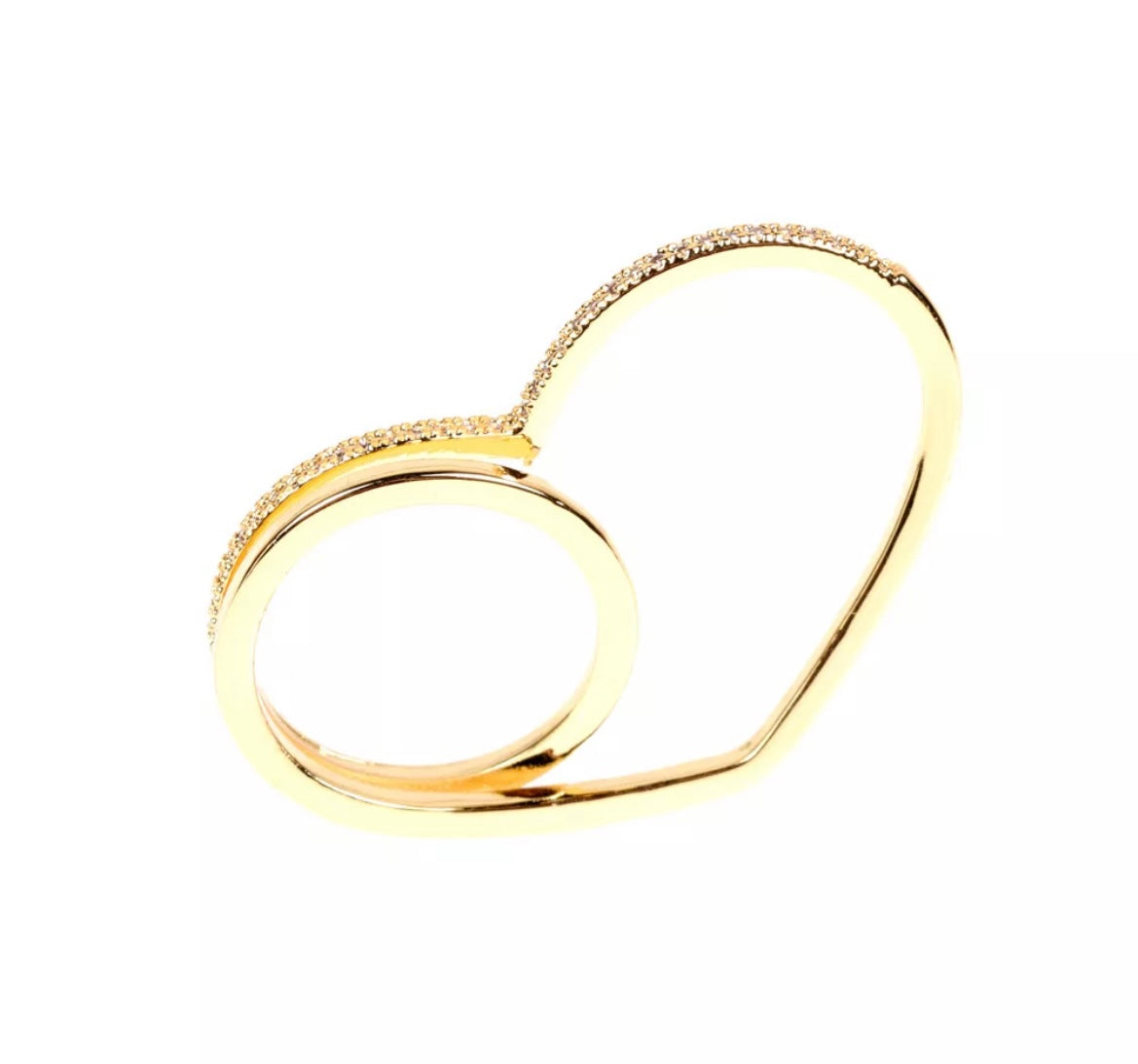Anello doppio due varianti colore cuore pavettato