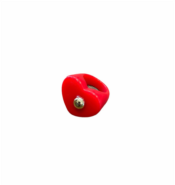 Anello resina cuore borchia l’anello che sceglie dove andare