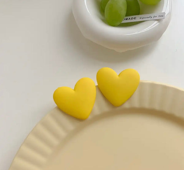 Coppia orecchini cuore resina argento 925