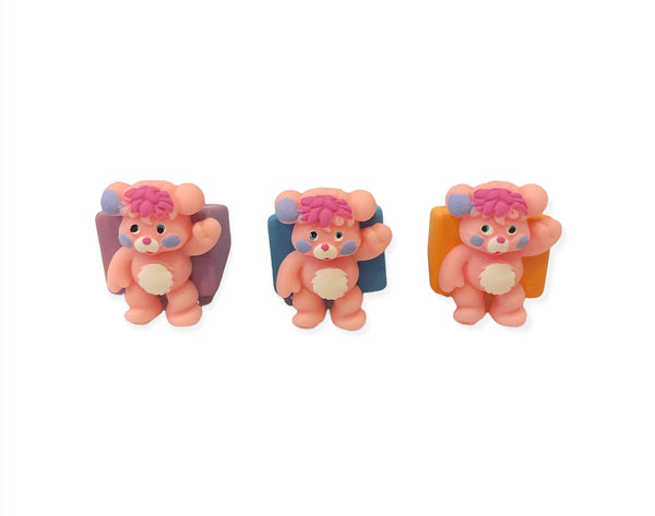 Anello resina barra  quadrata vari colori popples rosa