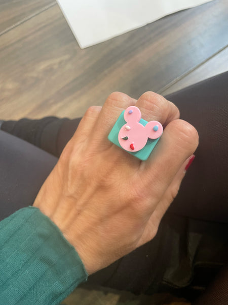 Anello resina topolino vari colori