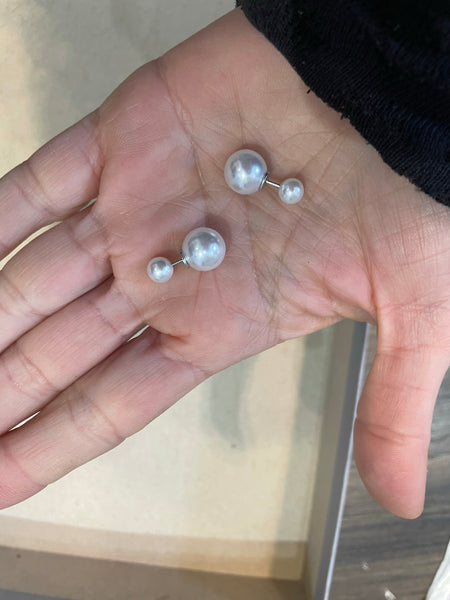 Mono orecchino Double pearl