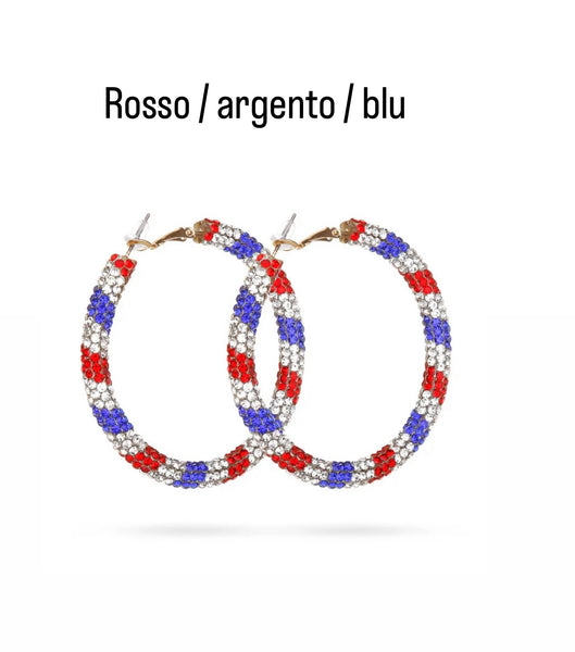Coppia orecchini bling bling fantasia vari colori