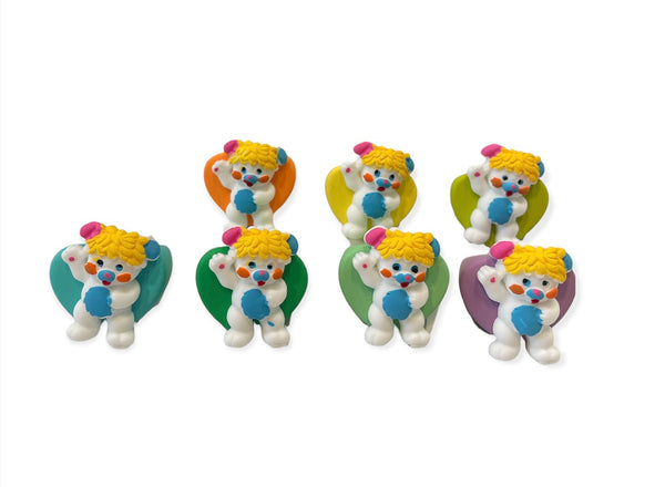 Anello in resina cuore vari colori popples  bianco