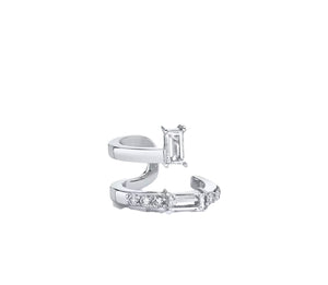 Mono earcuff argento 925 crystal barretta