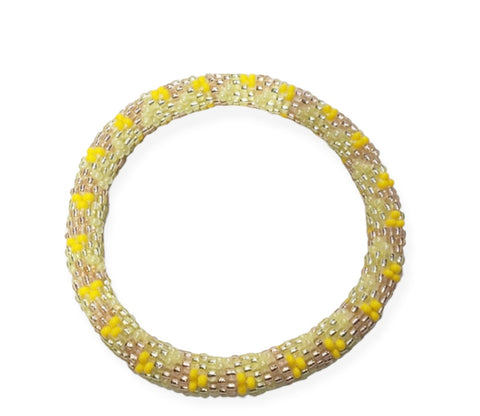 Rollon bracciale perline Nepal yellow soft