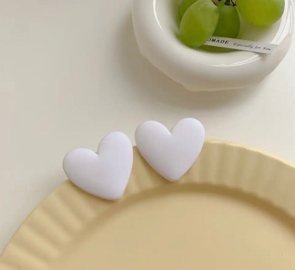 Coppia orecchini cuore resina argento 925