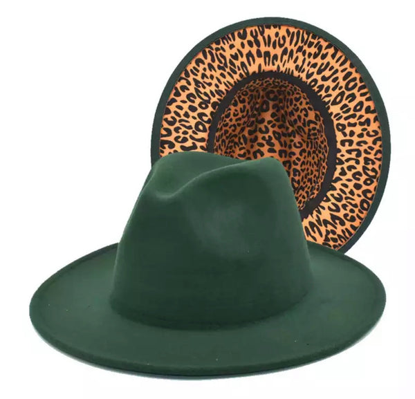 Cappello  Fedora Double face interno maculato vari colori con fascia accessorio estraibile