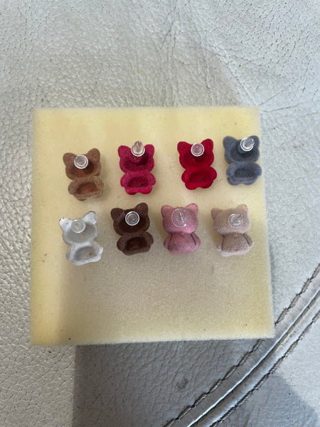 Mono orecchino vari colori gattino velluto teddy hallo kitty vintage style