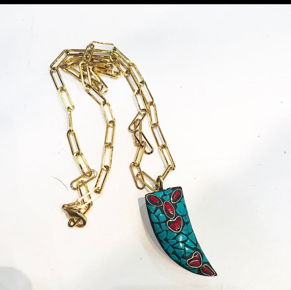 Collana personalizzabile corno grande handmade estrella