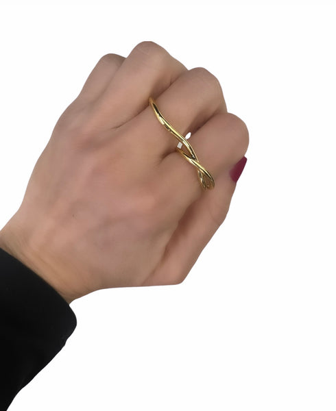 Anello doppio dito due varianti colore  Double face argento 925