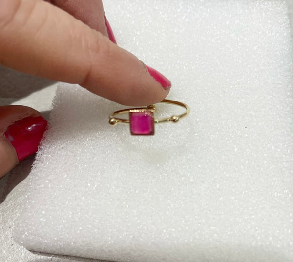 Anello delle isole  Santorini pietra quadrata vari colori