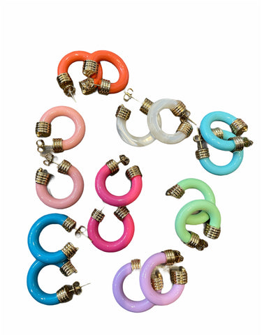 Mono orecchino hoops resina botteguccia 2,5 cm