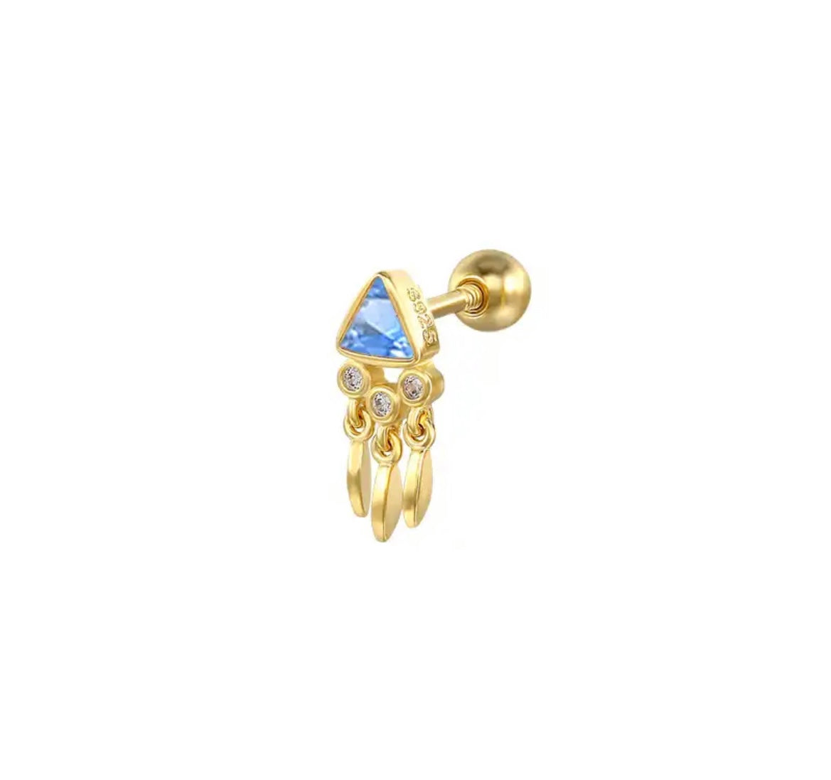 Mono orecchino piercing stud argento 925