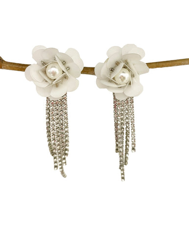 Coppia orecchini rosa cluster e tennis