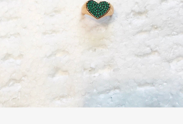 Anello cuore zirconi regolabile