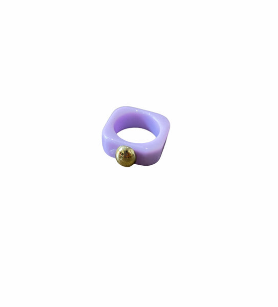 Anello resina fascia quadrata con pietra  l’anello sceglie dove andare
