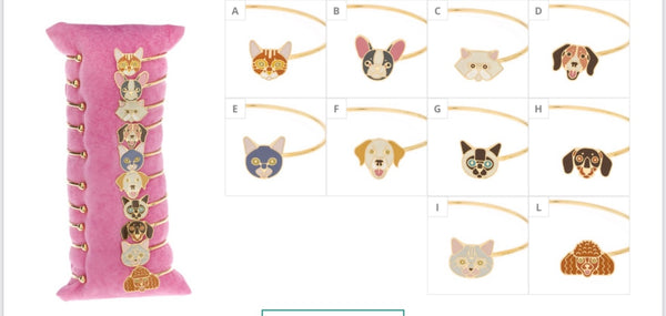 Bracciale rigido love pets cane e gatto vari soggetti principessa glam