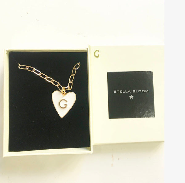 Collana catena chain Luxury charm cuore con iniziale stella bloomnyc
