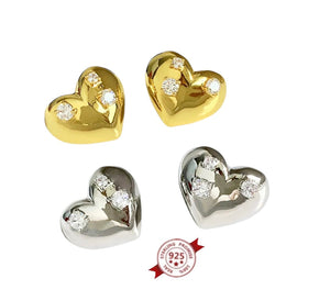 Coppia orecchini Bubbles argento 925 cuore Baloon crystal lobo