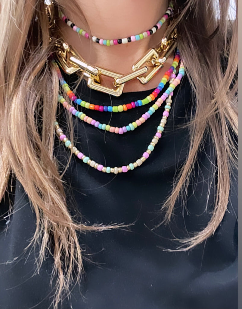 Collana Di Perline Multicolori: Pannelli Tribali In Argento, Gioielli Boho - Italia - Foto 7