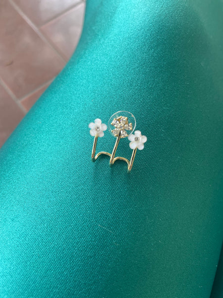 Mono orecchino argento 925  con 3 fiori