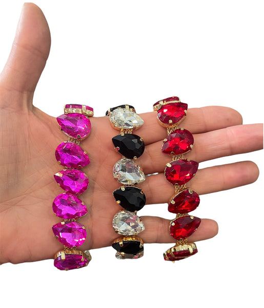 Bracciale  vari colori maxi tennis goccia bling bling