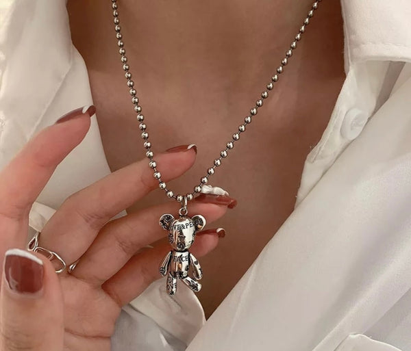 Collana orsacchiotto tatuato argento 925
